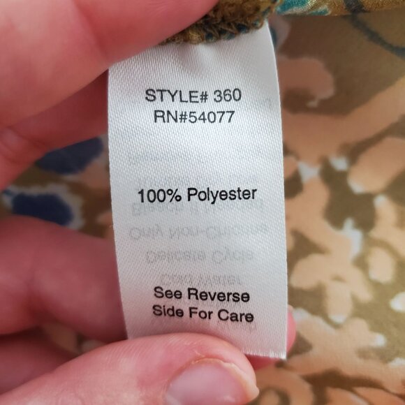 Cabi Womens Floral Abstract Sheer Ruffle Tie Front Blouse Size M Art To Wear - Picture 5 of 10